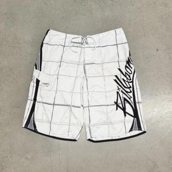 Vintage Billabong Board Shorts Mens 34 White Mark Occhilupo Surf Swim Trunks Y2K